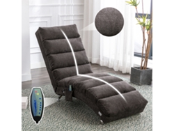 Tumbona de relajación, sofá reclinable fijo con soporte corporal completo, función de vibración suave y bolsillos laterales
