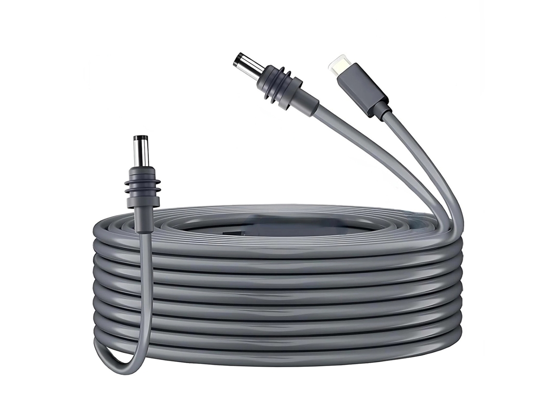 Cable de alimentación satelital de CC de repuesto, 10 m, calibre 18 AWG, 2 en 1, tipo C, resistente al agua
