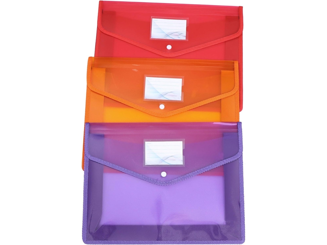 Conjunto De 3 Estojos Impermeáveis Para Armazenamento, Com Fecho De Pressão, Ideais Organizar Documentos E