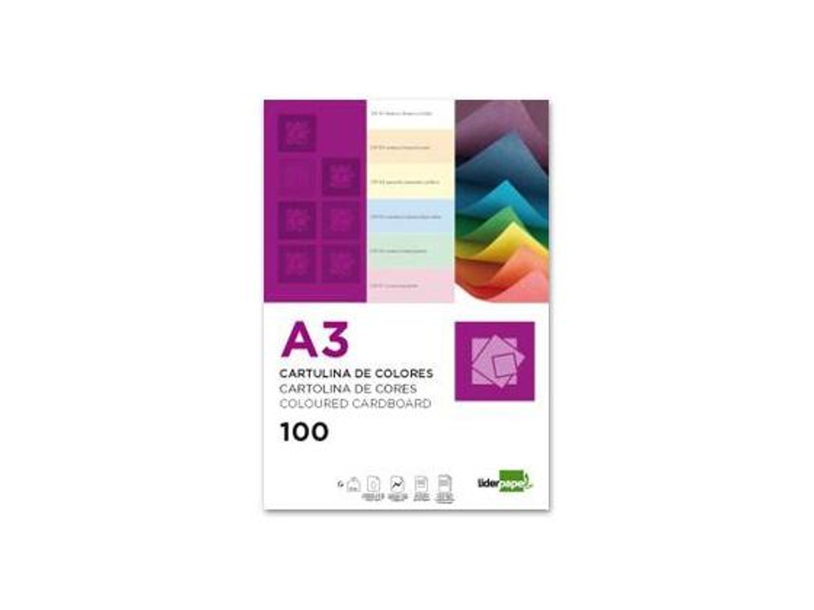 Cartolina 180 Grs/Mã¬. Liderpapel 100 Folhas-Preto