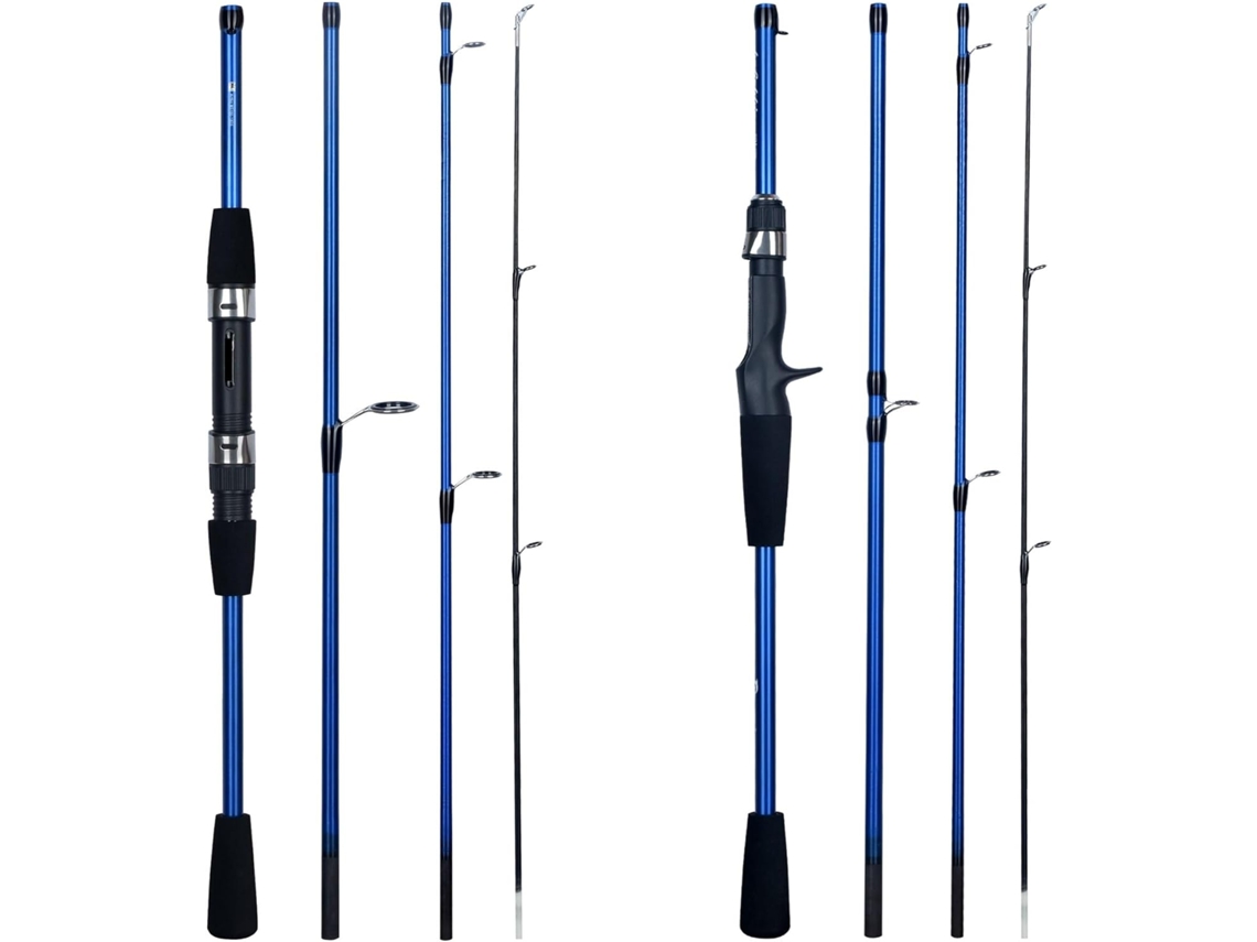 Caña De Pescar Baitcasting Travel Carbon 4/5 Sec. Cañas Peso Lanzamiento 5-20g Ultraligeras Potencia Señuel...