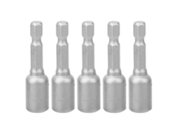 Juego De 5 Vasos Hexagonales Magnéticos De 50 Mm Y 8 Mm Con Superficie Ennegrecida, Universales Para Taladros/atornilladores Eléctricos/neumáticos.