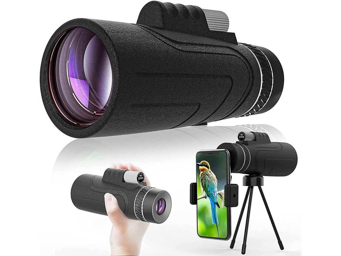Telescópio Monocular 12x50 Estelarescópio À Prova Dágua Monocular Hd Bak4 Prisma Para Tiro Ao Alvo Caça Observação De Pássaros Facpoet