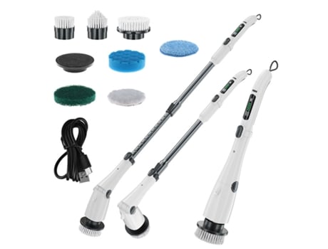Juego de cepillos de limpieza eléctricos de mango largo Blanco