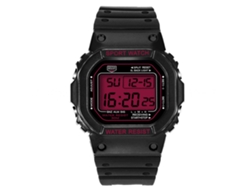 Reloj Electrónico Digital Impermeable Multifuncional De Moda Para Mujer (negro Rojo)