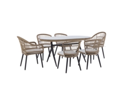 Conjunto de jardín 6 plazas de ratán beige/natural/negro BELIANI Aliano ii