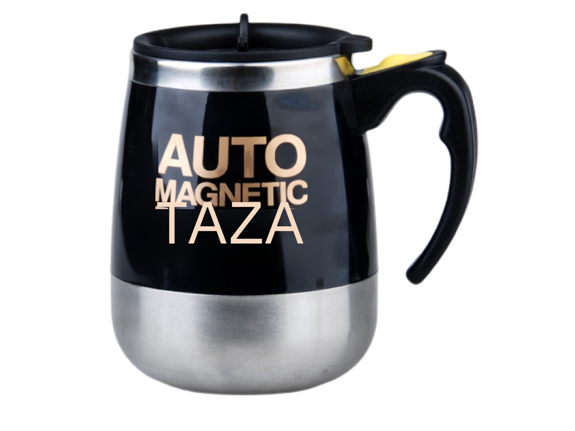 Taza térmica automática de acero inoxidable con agitador magnético, inteligente y creativa (modelo de batería negra)