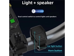 B4-2 Control Remotobikight B4 Faro Bicicleta 120db Tweeter Antivaho Sensor Luz Pantalla Digital Control Remoto Inalámbrico Nocturno