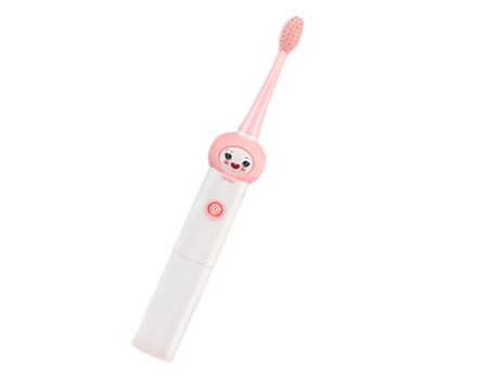 Cepillo de dientes eléctrico ZMDECQNA para niños sónico con batería 2-9 años cabeza de cerdas suaves (rosa)