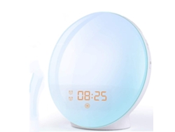 Despertador Wake Up Light, simulación de amanecer y atardecer, con radio FM, alarma doble. Kofihety