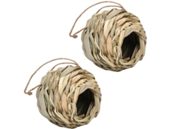 Casa Para Colibríes Tejida A Mano Con Hierba Natural, Nido Para Pájaros Para Decoración De Interiores Y Exteriores.