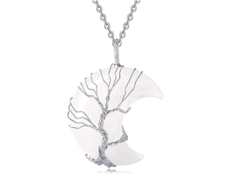 Collar Árbol Hecho A Mano - Cristal Blanco Collar Árbol Hecho A Mano - Cristal Blanco JEIIBRZUI