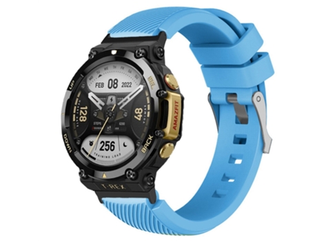 Correa de Silicona diseño de sarga ajustable para Huami Amazfit T-Rex 2 - azul cielo
