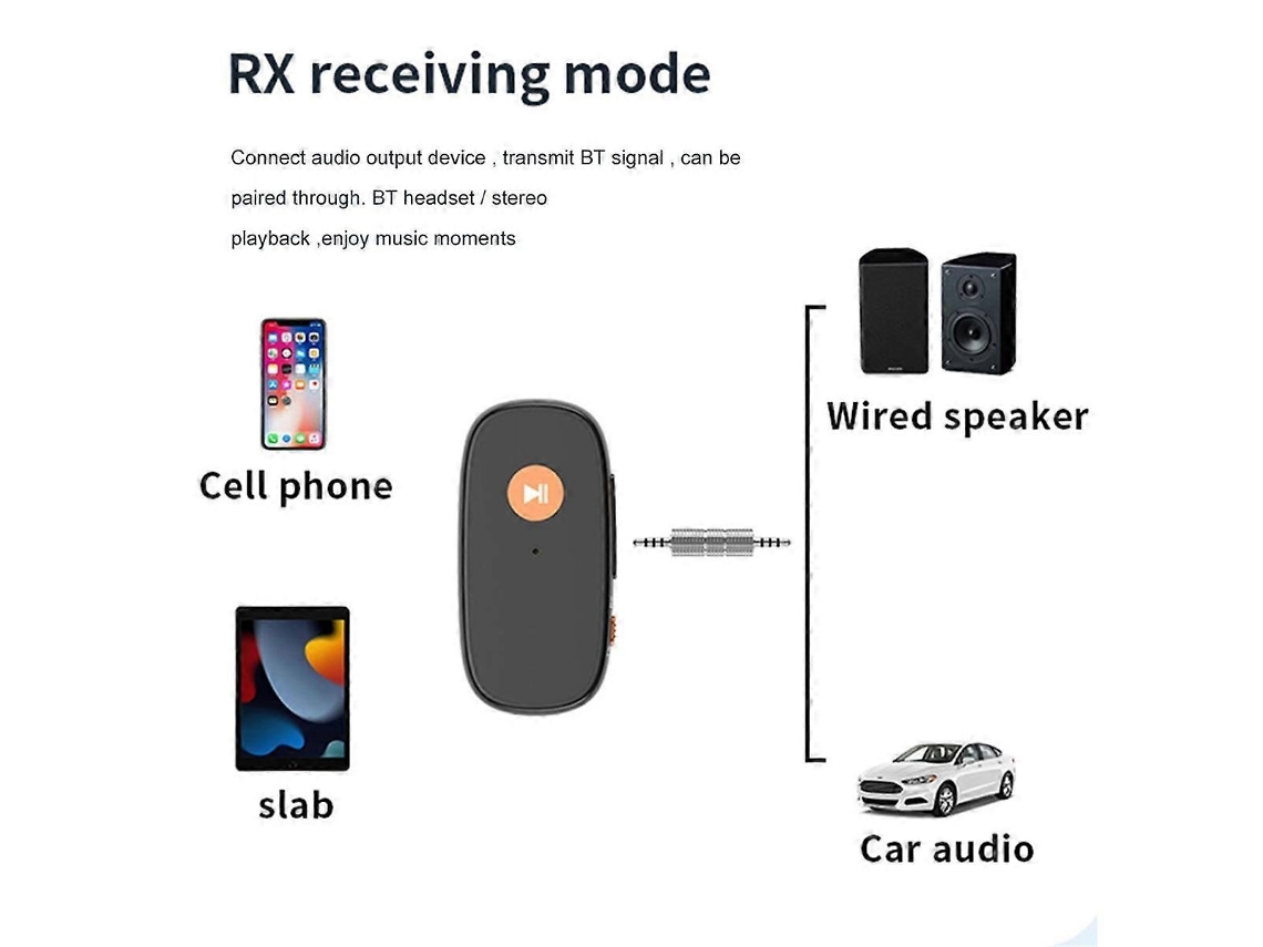 Adaptador de audio inalámbrico Bluetooth 5.3 2 en 1, receptor y transmisor de música para coche Rosewell
