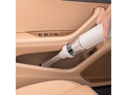 Aspiradora de mano inalámbrica para coche, color blanco, 90 W, 11000 Pa, potente succión sin escobillas, carga tipo C para uso doméstico en coche.