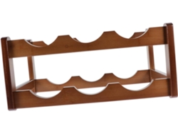 Botellero decorativo de madera maciza con dos niveles para botellas, soporte estable para botellas. CHABERLU