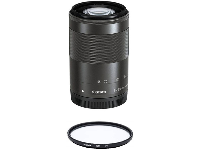 Objetivo CANON EF-M 55-200mm F4.5-6.3 IS STM Negro + Filtro HOYA UX UV 52mm