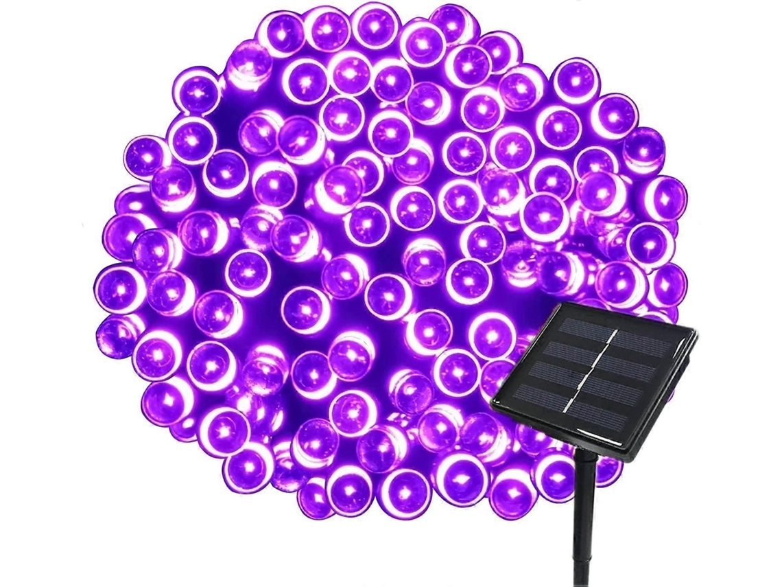 Rebe-guirlande Solaire 22m 200 Led 8 Modos Impermeable Ip65 Ideal Para Fiestas Jardín Exterior Violeta