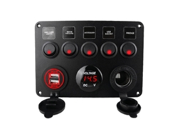 Panel De Interruptores Para Barco Blue-car, Voltímetro Digital Impermeable, Puerto Usb Doble, 12 Salidas, Combinación Marina, Led, Balancín, 5 Entrada