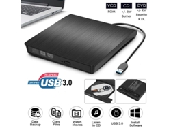 Grabadora de DVD externa con interfaz dual USB 3.0/Tipo C, tipo bandeja, reproductor de DVD portátil, color blanco Digitallab