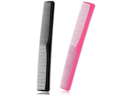Juego de 2 peines largos para peinar el cabello con dientes finos, peine de plástico para cortar, peine de barbero