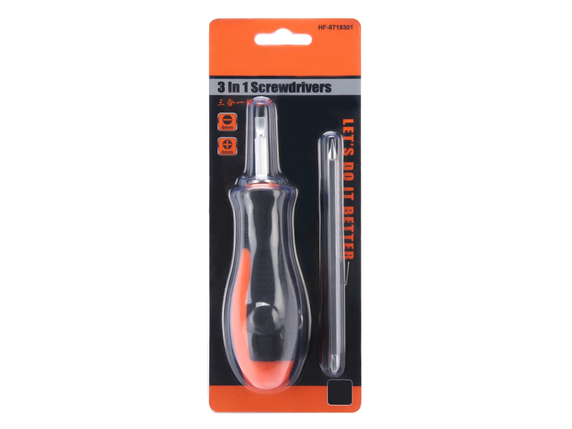Destornillador Magnético Y Destornillador Phillips 3 En 1, Multifuncional, De Acero Cromo-vanadio Con Doble Punta.