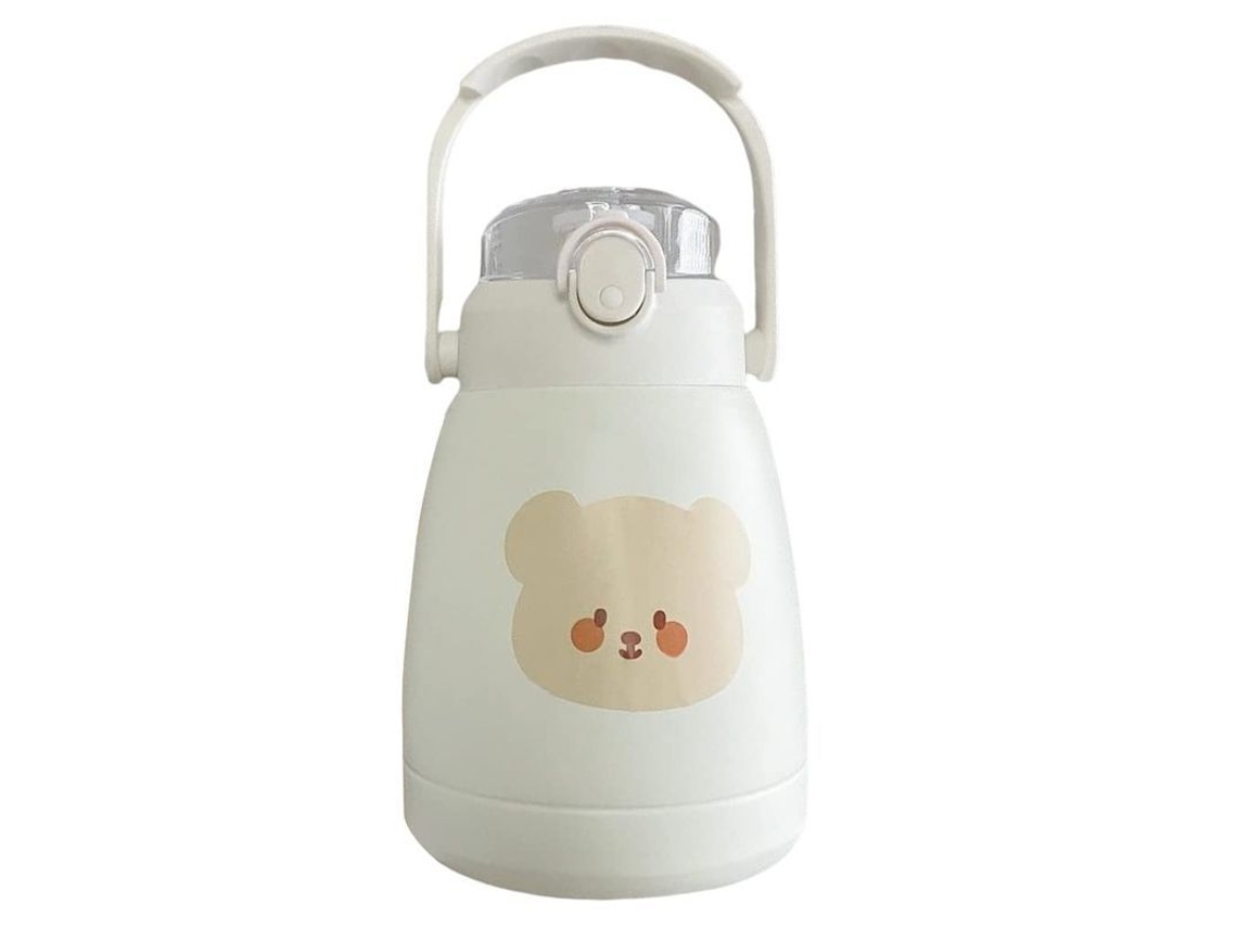 Botella térmica infantil Linjou 2026, a prueba de fugas, portátil con pajita, de acero inoxidable, ideal para la escuela y los viajes.