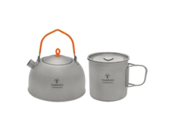 Hervidor De Camping De Titanio De 500 Ml Con Taza De 600 Ml Para Fogata, Senderismo Y Uso Al Aire Libre.
