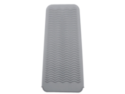 Bolsa de silicona resistente al calor para plancha de pelo, estuche de viaje antiadherente con asa (gris)