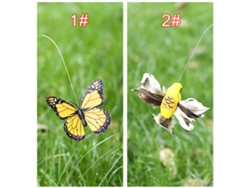 Mariposa Y Colibrí Danzantes Bajo El Sol, Decoración Para Jardín Y Patio Trasero Con Alas Reales.