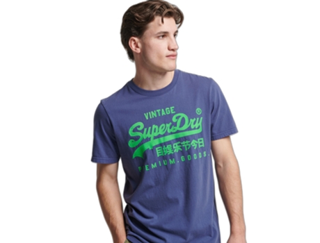 Camiseta para Hombre SUPERDRY (Algodón - S - Azul)
