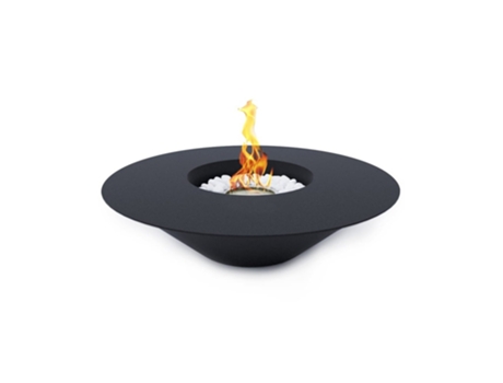 Chimenea de bioetanol redonda para jardín al aire libre SANTORINI Black d.60