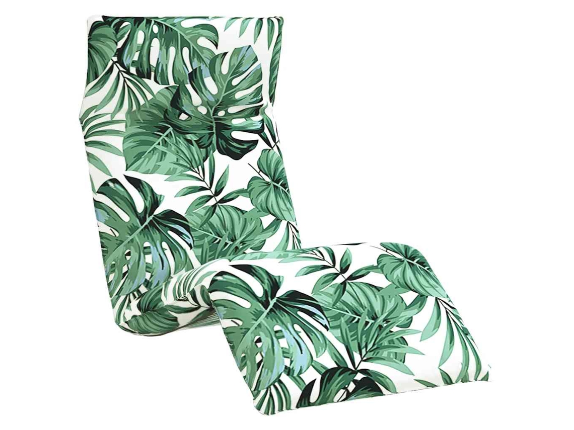 Maison Exclusive - Tumbona Plegable Con Estampado De Hojas, 175 X 54 X 8,5 Cm, Tejido Oxford