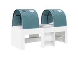 Maison Exclusive - Cama Con Túnel 4 Pcs Blanco Y Azul Claro Madera De Ingeniería