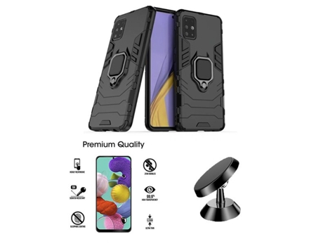 Kit de película de vidrio templado de cubierta completa 5D, soporte magnético para coche de defensor militar 3X1 para Samsung Galaxy A51 5G PHONECA...