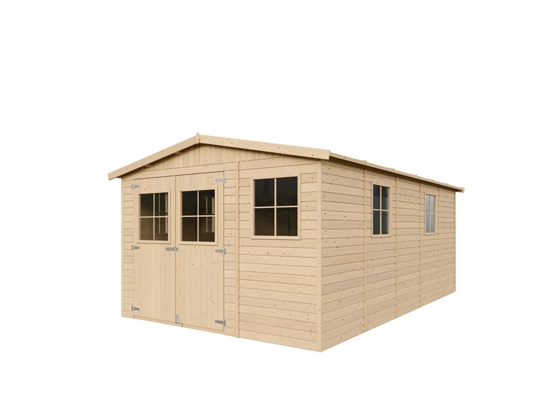 Caseta de Jardín de Madera TIMBELA M337 con Ventanas (14,94 M² - 226 x 516 x 324 cm)