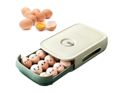 2026-caja De Almacenamiento De Huevos De Cajón Plástico Apilable Para Nevera Con 18-20 Huevos Material Pp Verde