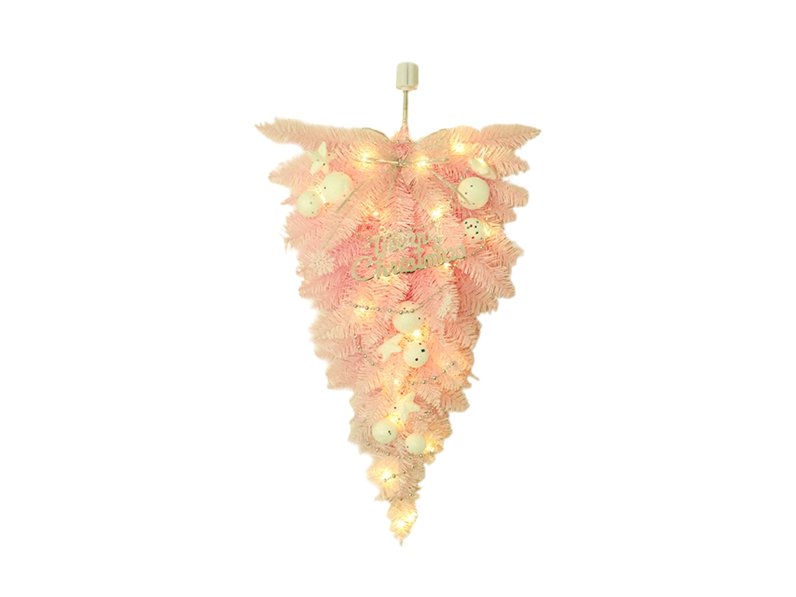 Árbol de Navidad rosa al revés