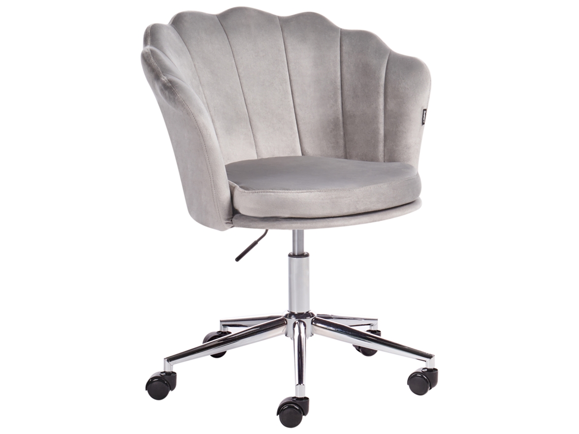 Silla de oficina BELIANI Monticello de Terciopelo Gris 60x60x89