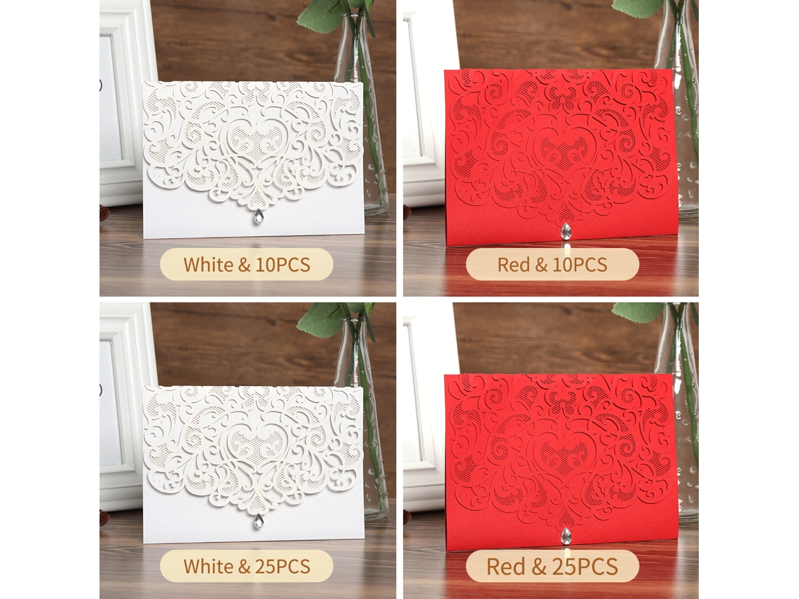 10 Invitaciones De Boda Con Sobres De Diamantes De Imitación Para Bodas, Compromisos, Aniversarios, Regalos Para Ella, Madre, Esposa, Amantes.