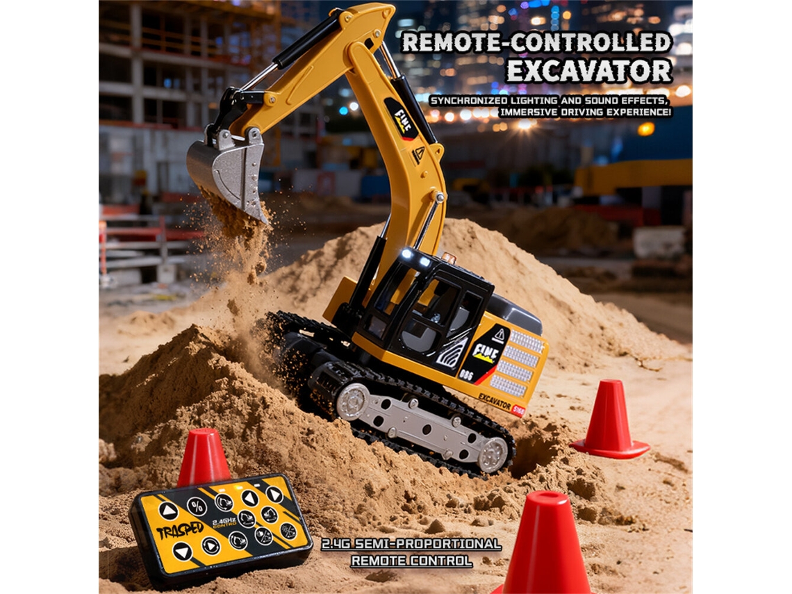 Amarillotrasped Hg4-243/301/431 Rtr 1/64 2.4g Mini Aleación Montacargas Excavadora Volquete App Led Sonido Ingeniería 2vel Escritorio Colección