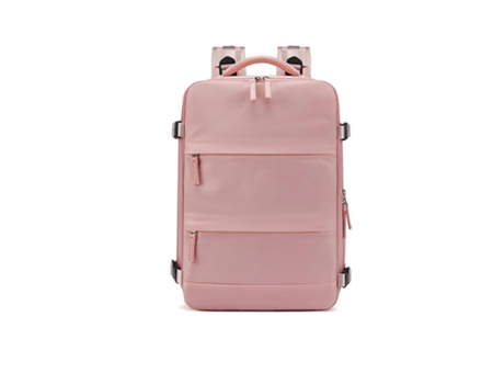 Mochila de viaje para ordenador portátil, bolsa resistente al agua para hombres y mujeres con puerto de carga USB, color rosa
