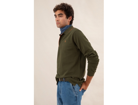 Polo de Hombre THROTTLEMAN Larga Algodón Verde (M)