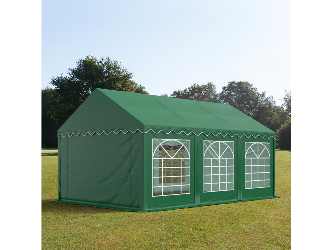 Carpa para fiestas 4x6 m, PVC 700, verde oscuro, portaherramientas