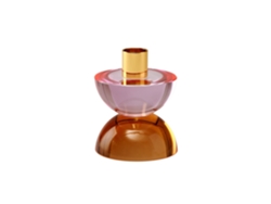 Portavelas Cristallo Arancione Dioptrics de Gift Company, rosa, altura 9,5 cm