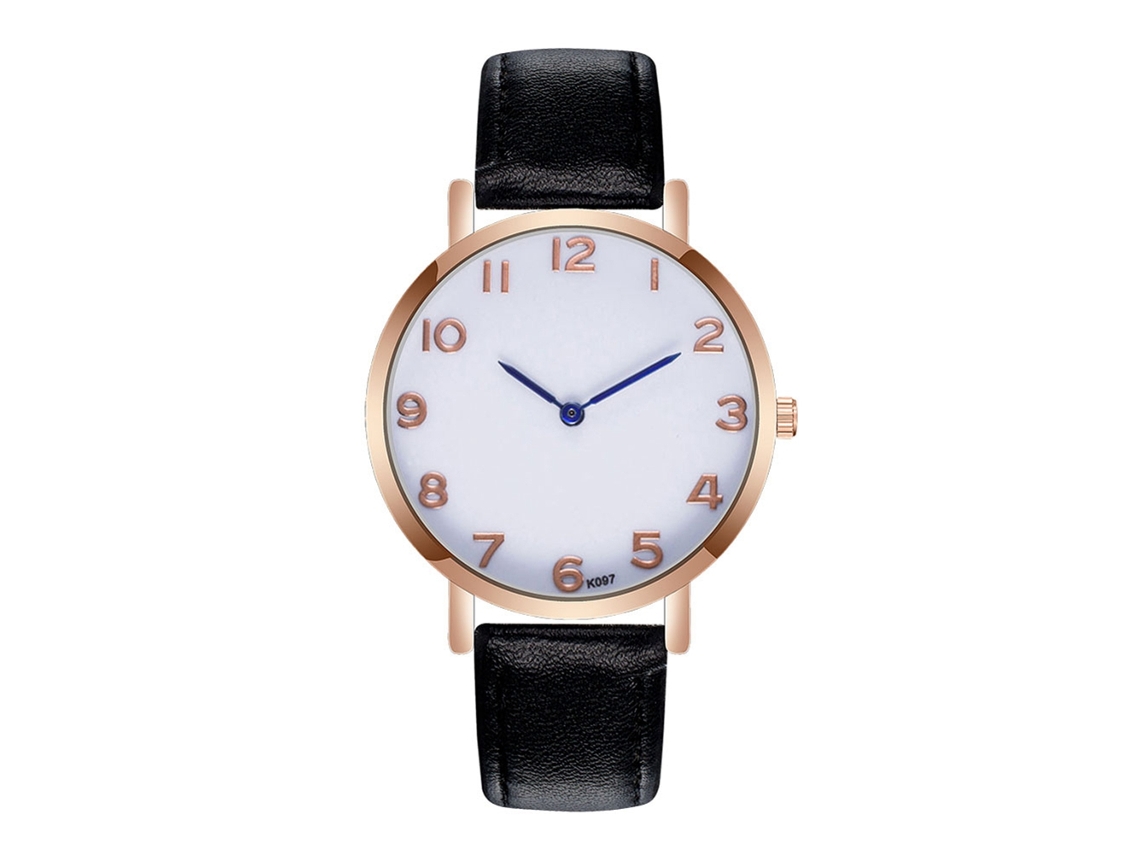 Reloj De Cuarzo Para Hombre Con Correa De Cuero Pu Fashion Dial Numérico Puntero Azul