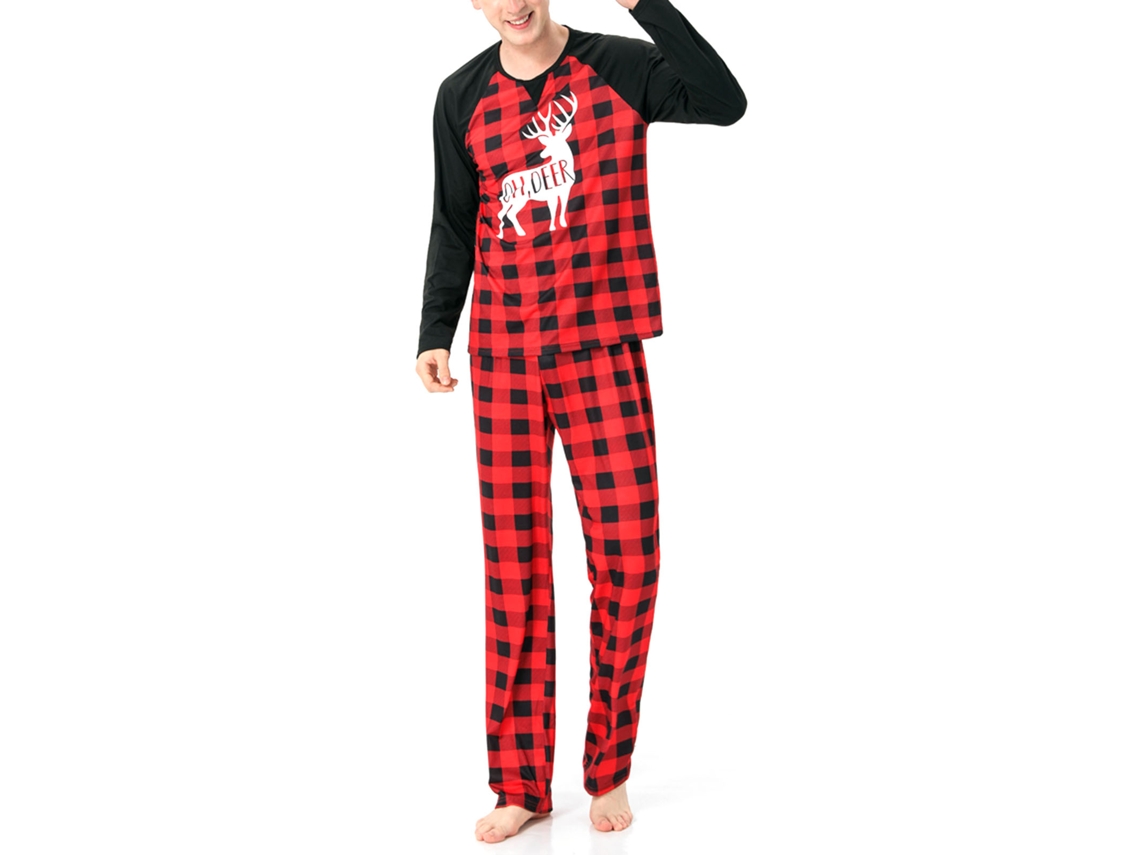 Pijama coordinado de la familia Rebe con estampado de ciervos navideños, manga larga, para adultos, niños y bebés, talla M, para hombre.