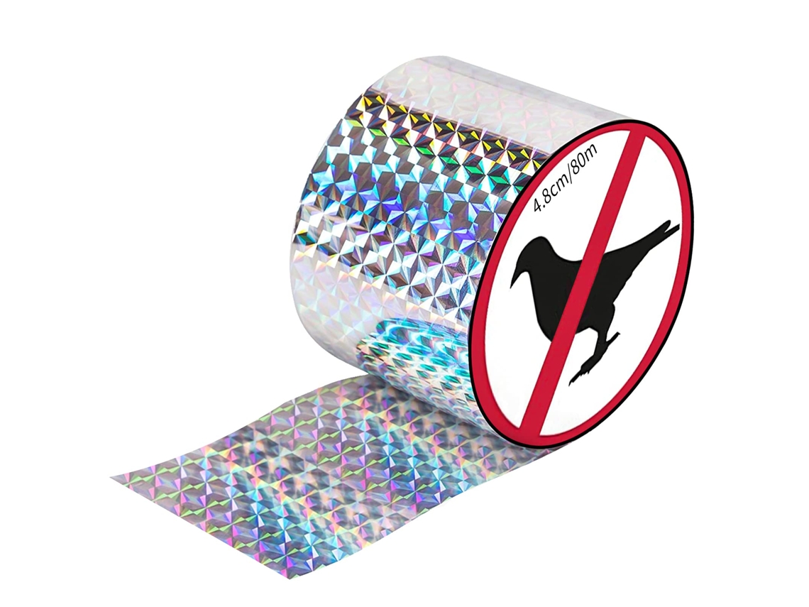 Cinta Reflectante para Aves, Repelente de Aves, Cinta Antipájaros para Balcones y Árboles Btforus (4.8cm)