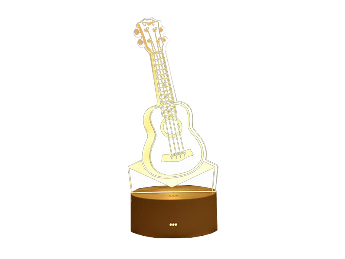 Luz Noturna Led - Guitarra - Usb Monocromático (Luz Quente) JEIIBRZUI