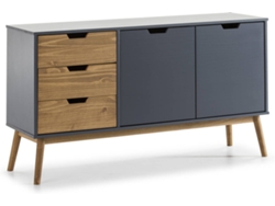 Aparador VS VENTA-STOCK Java (140 x 40 x 80 cm - Pino Macizo - Gris)